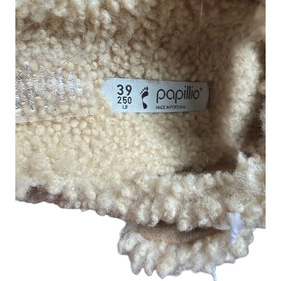 Papillio By Birkenstock Arizona Shearling Sandals Teddy Eggshell Size 39 8 New - Picture 12 of 16